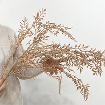 말린 잎가지 새순가지 실내 조경 조화 나무 아파트거실인테리어 병원 원룸 촬영소품 안방꾸미기, 베이지브라운