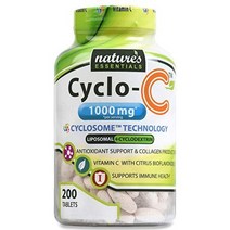 사이클로-씨 리포솜 비타민C 1000 mg 바이오 플라보노이드와 시클로덱스트린 자연의 필수품 최대흡수공식 3개월공급, 200정x한병