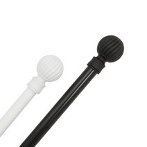 [천삼백케이] [바이지미] 25mm 모던라운드 커튼봉 8자(140-240cm), 블랙