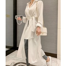 (청순무드) 오드리 롱 셔츠블라우스