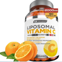 프리미엄 리포솜 비타민 C 2000mg 180 캡슐 아스코르브산 콜라겐 부스터, 1통, 180캡슐