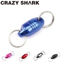 Crazyshark 마그네틱 네트 릴리스 키 체인 알루미늄 쉘 플라이 낚시 도구 낚시 홀더 강한 자석 최대 7.7lb3.5kg, 분홍색
