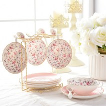 봄정원 본차이나 예쁜 찻잔 커피잔 2P 4P 홍차잔, 천송이장미찻잔세트×4개