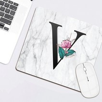 무선충전마우스패드 레이저 미끄럼 방지 게임용 마우스 패드 대형 가죽 이니셜 노트북 책상 매트 사무실 컴퓨터 액세서리 쿠션, [01] 25x21 CM, [05] 4.whitemarble D