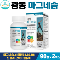 마그네슘 비타민B군 광동 뼈에좋은 식약처인증 갱년기 중년 뼈건강 마그내슘, 2박스, 광동마그네슘 3개월90정