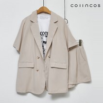 코인코즈 심플 반팔 블레이져 하프 팬츠 셋업 (IY2MO4280)