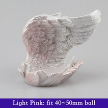 은하수 크리스탈 수정구슬 수지 새 날개 작은 입상 디스플레이 스탠드 크리스탈 유리 사진 렌즈 볼 베이스 보석 돌 홀더 계란 구체 받침대 컨테이너, 라이트 핑크