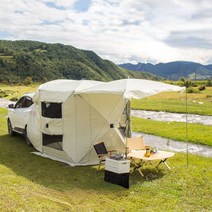 텐트 자동차 캠핑 텐트 야외 천막 넓은 공간 가족 텐트 자율 주행 여행 다기능 자동차 후면 텐트, 1. white