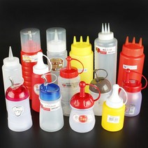 업소용 소스병 61종 모음 케찹병 겨자병 소스통, 중 6.7x18.1(cm) 빨간색, 칼라 3구 소스병