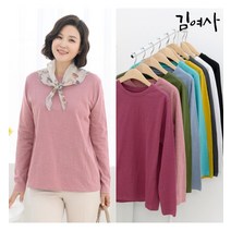 김여사 데일리 슬라브 라운드 티셔츠 엄마옷/마담옷/중년여성/50대/60대