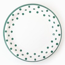(주)파티해 라인도트 파티접시 23cm - (6입), 그린