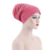 키코이 캉가 다이아몬드 아프리카 Headtie 자동 Geles Aso Oke 여성 이슬람 Hijab Turban Chemo 모자 스카프 포장 보닛 Pleated Headwear, [10] 10 Pink