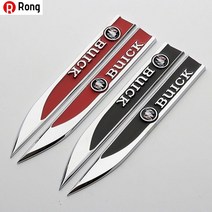 Rong 자동차 블라인드 리프 스쿠터 메탈 3D 엠블럼 사이드 엠블럼 토요타 엠블럼 현대 엠블럼 아우디 엠블럼 기아 엠블럼 벤츠 엠블럼 BMW 엠블럼 펜스 레터링 엠블럼, 뷰익, 레드 (한 쌍의 옷)