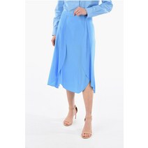Stella McCartney DOUBLE-SPLIT 실크 MIDI 스커트 604503 4342
