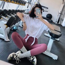 셀럽당 속건 요가 반팔 상의 여 루즈핏 스포츠 블라우스 티셔츠 얇은 헬스 트레이닝 러닝복