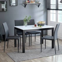 [당일출고] 이케아 MELLTORP-ADDE 4인용 테이블세트/식탁세트/4인용식탁/책상, 테이블1개(화이트)+의자4개(그레이)