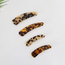 프랑스핀 호피 마블 롱 라운드 반머리 올림머리 자동 바나나핀