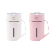 DOE884106초음파식 머그컵가습기 탁상용 420ml USB무선, 핑크