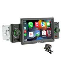 카오디오 플레이어 블루투스 차량 오디오 1 din car radio carplay android-auto 5 인치 mp5 핸즈프리 a2dp usb fm 수신기 시스템 헤드 유닛, 카메라로