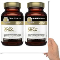 키노코 골드 AHCC 500mg 표고버섯균사체 60캡슐 2병, 1개, 기본