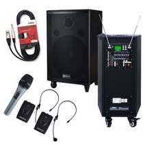 400W 충전식 이동형스피커 헤드셋2 EG-410 유선마이크