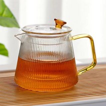 NICHIYOU 세로내열 유리 주전자 티포트 +찻잔 세트, 티포트 600ML+찻잔X2P+행주