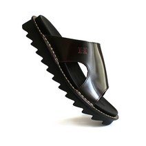 [하루 스탠다드] 사계절 신는 수제 천연 가죽 리얼 레더 싱글 스트랩 스티치 슬리퍼 / 유니섹스 / 남녀공동 / 키높이