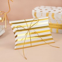 옥수수완충제 종이완충제 친환경포장지 10/20Pcs 베개 사탕 상자 황금 도트 스트라이프 크래프트 종이 선물, 03 Style2_02 20pcs