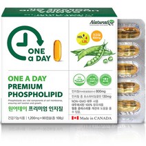 네추럴라이즈 원어데이 프리미엄 인지질 1200mg 90캡슐 대두레시틴 100%, 90정, 1개