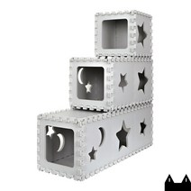 starcat 퍼즐 캣타워3단 - 터널형(터널형3단) 스타캣 고양이 하우스 캣타워, 1개, 라이트그레이