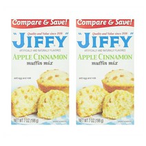 지피 애플 시나몬 머핀 믹스 198g 2팩 Jiffy Muffin Mix Apple Cinnamon 7 oz, 1