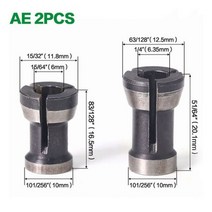 트리머날 평비트 홈파기 드릴 루터날 목공 라우터 비트 조각 기계 6mm/6.35mm/8mm 밀링 커터 척 변환 세트 1 개, [11] MG00047-11