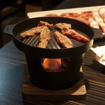 미니화로 풀세트 그릴팬 가정용 1인개인화로 불판 우드워머