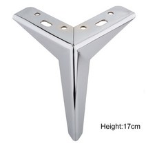 원목식탁다리 가구다리 책상다리 금속 마름모 가구 테이블 소파 의자 침대 찬장 캐비닛, 실버 17cm