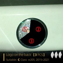 메르세데스-벤츠 W205 C180 C260L C200L 시리즈용 자동차 인테리어 스티어링 휠 에어컨 공기 배출구 크리스탈 다이아몬드 장식, [19] Logo back, 19 Logo back