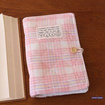 불렛저널 패브릭다이어리 6공다이어리 포켓 다이어리커버 체크, A6 핑크 체크