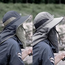 후암마켓 햇빛가리개 페이스커버 메쉬 벙거지 사파리모자 등산 낚시 2장세트