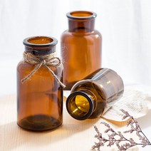 갈색 시약병-드라이플라워 화병 빈티지 유리병 디퓨저병 인테리어화병 홈데코 인테리어 디퓨저 분위기 감성, 리본 장식 없음