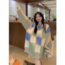 HQINT 여자 니트 긴팔 니트티 겨울 여자니트 오버핏 여자니트티 루즈핏 긴팔티 단추 데일리 사계절 기본 빅사이즈 ZB-48932