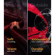 CREATMOUS 남성용 패딩 방수 겨울 파카 재킷 따뜻하고 두꺼운 스키 외투 정품보장