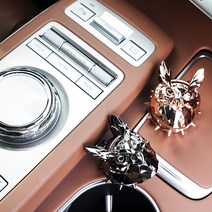 차르마 1+1할인 고급 차량용 방향제 석고 디퓨저 차 부엉이차량용방향제 2세트, 크롬블랙2개, 클린코튼