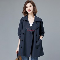리앤킴 빅사이즈 여성 하프 봄 가을 캐주얼 트렌치 코트 L1159