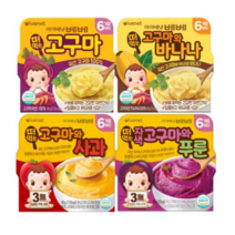 아이배냇 산양유아식 [아이배냇] 베베 떠먹는 간식 4종세트 (6개월부터), 고구마 4개