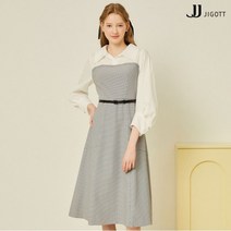 JJ지고트 벌룬핏 블라우스 배색 원피스 GN3M0OP92