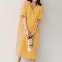 와일드펫 여성 쿨 썸머 린넨 시럽 롱 원피스 루즈핏