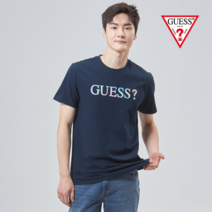 [게스] 남성 게스 PVC 로고 반팔티 NM2K0552