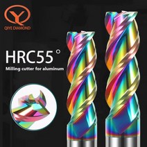 3 플루트 초경 밀링 커터 텅스텐 엔드 밀 1 ~ 20mm HRC55 알루미늄 유리 섬유 아크릴 나무 구리 플라스틱 라우터 비트, 3x12x3x75