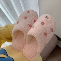 [MNMJ ] 따뜻한 부드럽고 포근한 임산부 산후조리원 슬리퍼 복숭아 피치 과일 자수 면화 슬리퍼