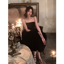 스커트 마이리틀블랙드레스 플레어 복고 단아한원피스 오드리 가을 예복 햅번 프렌치복고풍 랩