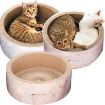 가리가리 고양이 스크래쳐 빅서클 평판형, 마블화이트, 1개